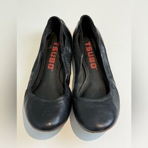 TSUBO Women's Black LEATHER Ballet Flats Size 8